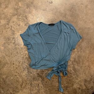 Final Touch Wrap Tie-Front Women's Top